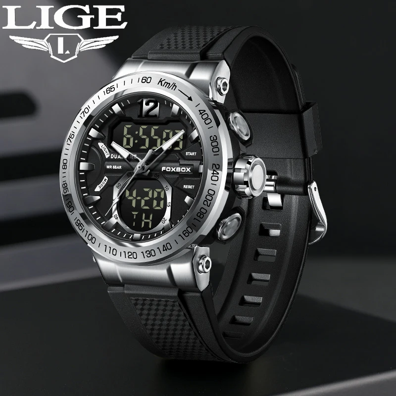 LIGE Brand Military Watch For Men Silicone Strap Chronograph Digital Quartz Wristwatches Fashion Sport Luminous Waterproof Clock
LIGE Brand Military Watch For Men Silicone Strap Chronograph Digital Quartz Wristwatches Fashion Sport Luminous Waterproof Clock