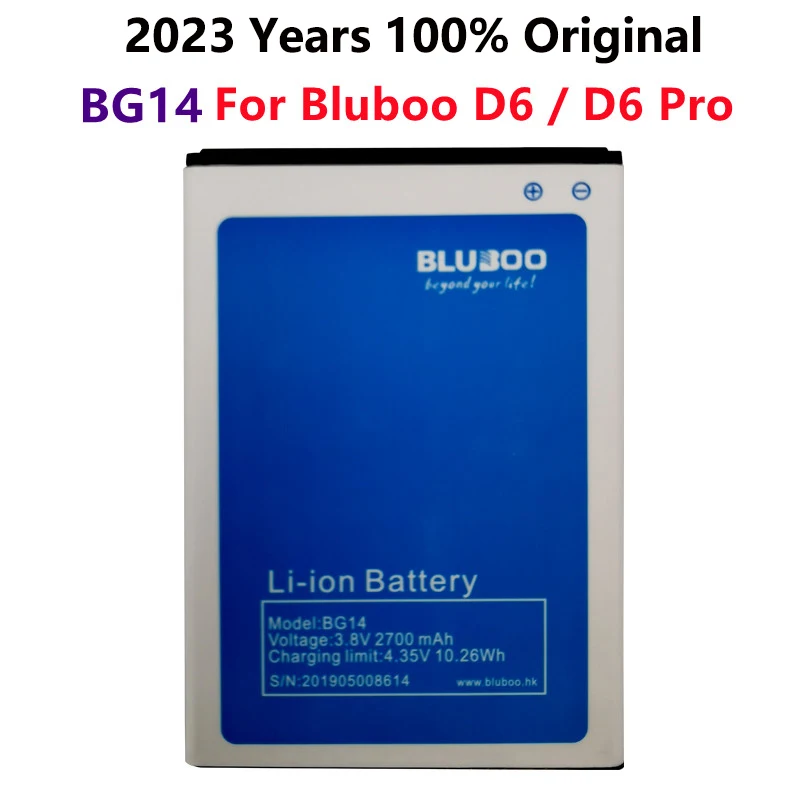 2023 years 100% Orginal BG14 3.8V Battery 2700mAh For Bluboo D6 / D6 Pro High Quality Phone Replacement Batteries Bateria 
2023 years 100% Orginal BG14 3.8V Battery 2700mAh For Bluboo D6 / D6 Pro High Quality Phone Replacement Batteries Bateria
