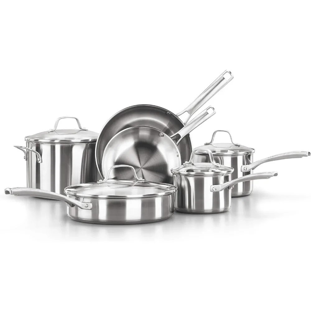 10 Piece Set, Stainless Steel Kitchen Utensils with Insulated Handle and Spout, Dishwasher Safe, Silver Cookware Set
10 Piece Set, Stainless Steel Kitchen Utensils with Insulated Handle and Spout, Dishwasher Safe, Silver Cookware Set