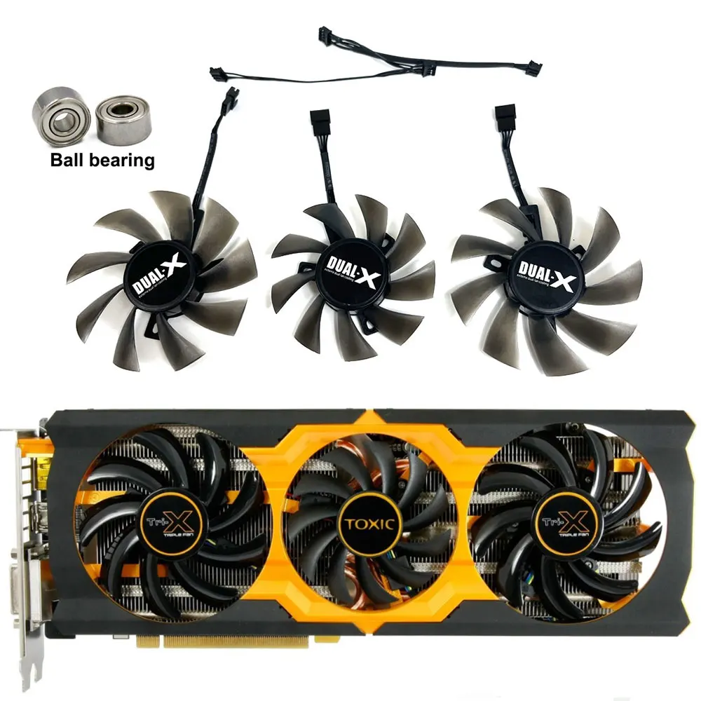 

DIY FD7010H12S 0.35A DC 12V R9 270X、R9 280X GPU FAN，For Sapphire R9 270X、Sapphire R9 280X Graphics card cooling fan