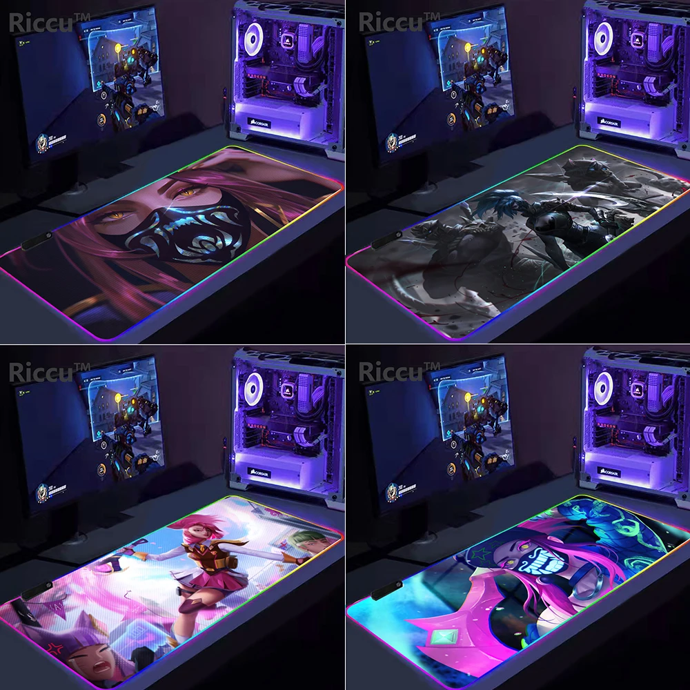 League of Legends Akali Mouse Pad Gamer Computer Desk Mat Gaming Room Accessories Anime RGB Mousepad Large Table pad for Game
League of Legends Akali Mouse Pad Gamer Computer Desk Mat Gaming Room Accessories Anime RGB Mousepad Large Table pad for Game