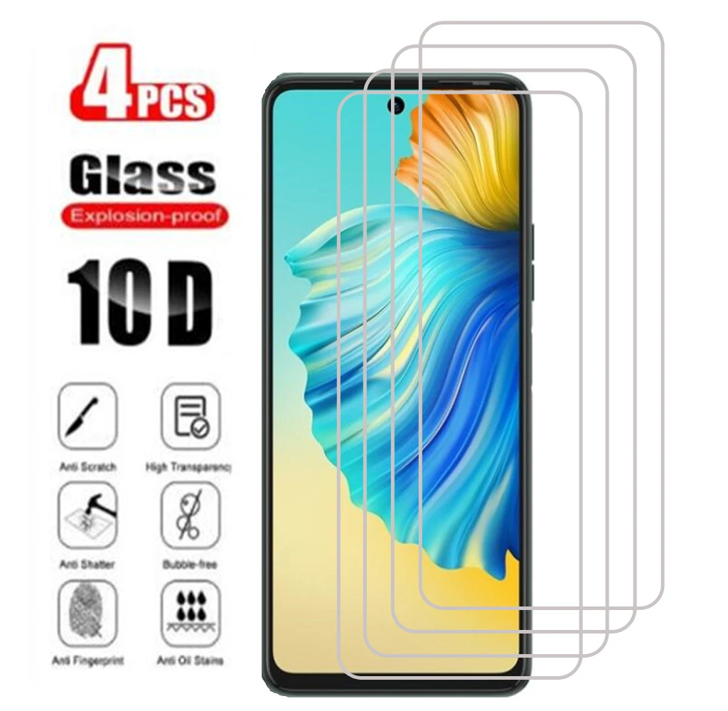 

4PCS For Tecno Camon 17 Pro 17P 15 POP 5 LTE Pova 2 Neo Spark 7 7P 7T 8 8P 8T Pouvoir 4 Tempered Glass Protective Screen Film