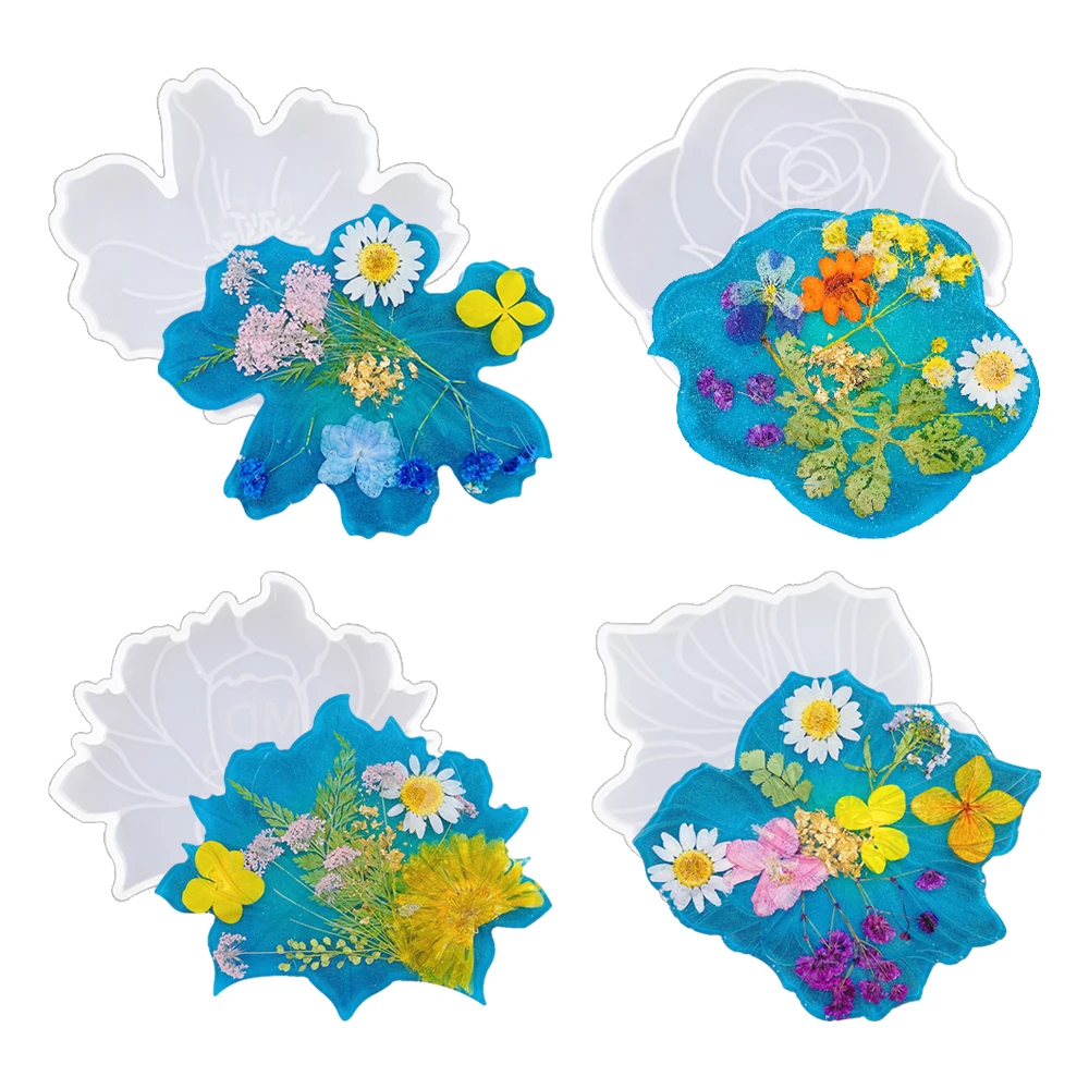 SZ028 4 Pieces Flower Coaster Silicone Mold Resin Set DIY Rose Shape Concrete Plaster Jewelry Display Tray Home Craft
SZ028 4 Pieces Flower Coaster Silicone Mold Resin Set DIY Rose Shape Concrete Plaster Jewelry Display Tray Home Craft