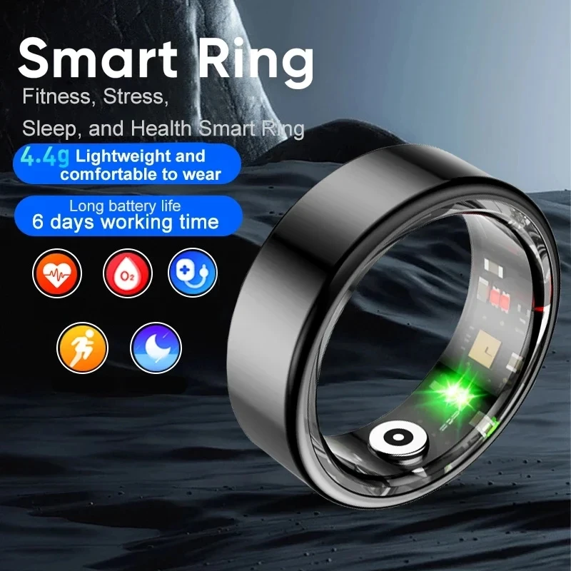 

Умное кольцо в стиле милитари, корпус из нержавеющей стали, умное кольцо с монитором сердечного ритма для здорового сна, водонепроницаемость IP68, 3 АТМ, смарт-кольцо с спортивным режимом