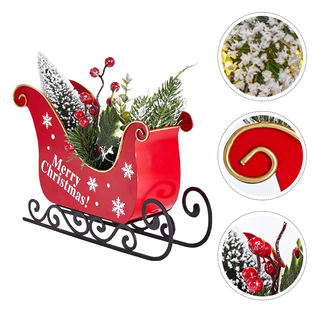 Metal Christmas Sleigh Centerpieces Xmas Sleigh with Simulation Plant Christmas Decor for Table Top Holiday Home Decorations
Metal Christmas Sleigh Centerpieces Xmas Sleigh with Simulation Plant Christmas Decor for Table Top Holiday Home Decorations