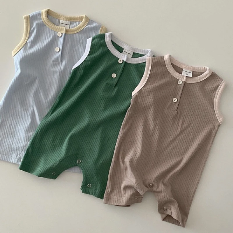2023 Summer Solid Short Sleeves Bodysuit Girl Baby Thin Breathable Fashion Patchwork Cotton Crawlwear Boys Soft Jumpsuit Korea
2023 Summer Solid Short Sleeves Bodysuit Girl Baby Thin Breathable Fashion Patchwork Cotton Crawlwear Boys Soft Jumpsuit Korea
