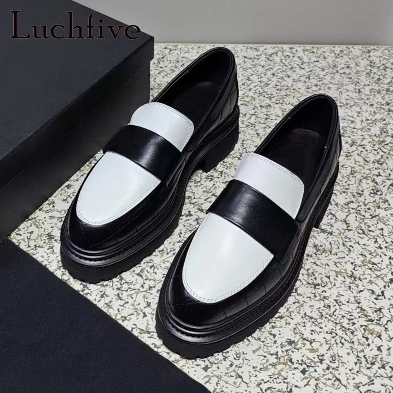 Genuine Leather Thick Sole Women's Loafers Shoes For 2023 New Round Toe Chunky Heel Slip On British Style Shoes Casual Shoes
Genuine Leather Thick Sole Women's Loafers Shoes For 2023 New Round Toe Chunky Heel Slip On British Style Shoes Casual Shoes
