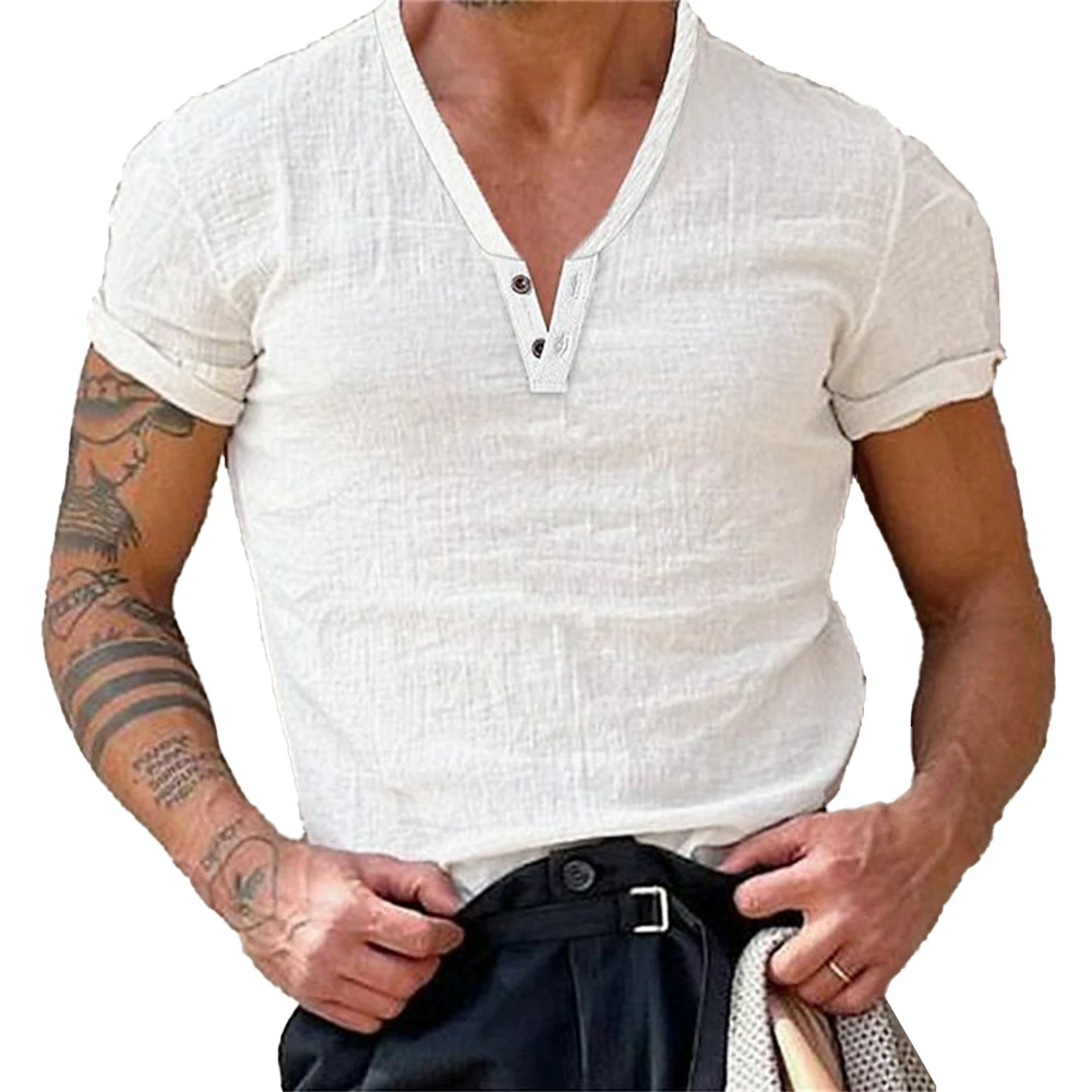 Men T-Shirt Summer Tops All SeasonPolyester V-Neck Blouse Breathable Casual Cotton Blend Henley Neck Brand New
Men T-Shirt Summer Tops All SeasonPolyester V-Neck Blouse Breathable Casual Cotton Blend Henley Neck Brand New
