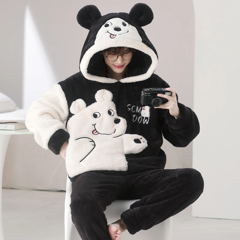 Winter Family Pajamas Set Thick Flannel Homewear Female Warm Women Sleepwear Unisex Tops Pants Home Clothes Trouser Suit 잠옷 
Winter Family Pajamas Set Thick Flannel Homewear Female Warm Women Sleepwear Unisex Tops Pants Home Clothes Trouser Suit 잠옷