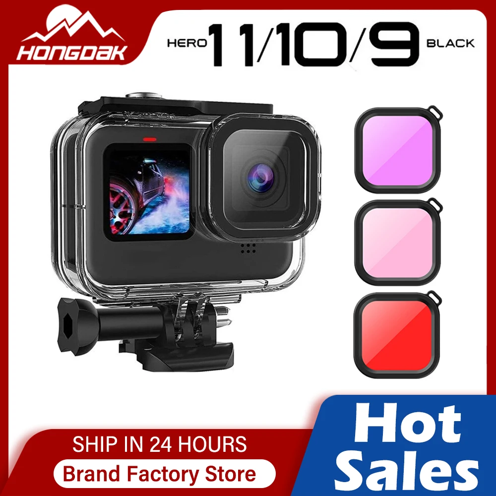 

GoPro Hero 11 10 9 Black Waterproof Protective Case 60M Diving Housing for Go Pro 10 9 GoPro9 Underwater Dive Cover Accessories