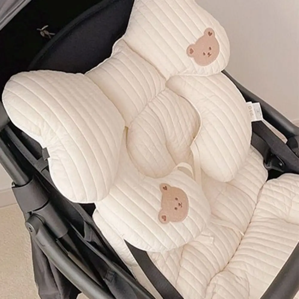

Korean Style Baby Stroller Cushion Stroller Accessories Bear Embroidery Trolley Mattress Car Seat Pram Cushion Pushchair Car Mat