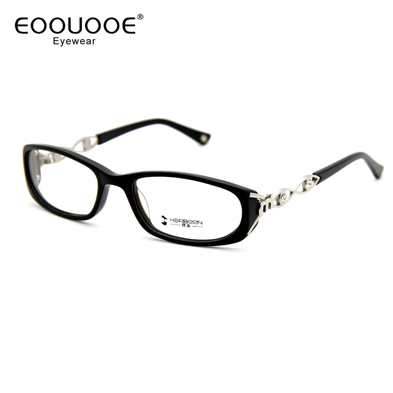 

Women Eyeglasses Acetate Glasses Frame Diamond New Design Myopia Optics Lens Prescription Anti Reflective