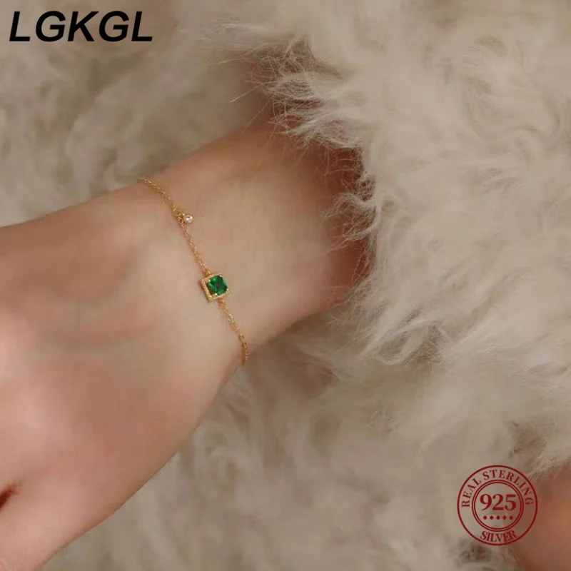 LGKGL New 925 Sterling Silver Square Bracelet Charm Temperament Green Zircon Shiny Woman Bracelet Birthday Gift Exquisite Access
LGKGL New 925 Sterling Silver Square Bracelet Charm Temperament Green Zircon Shiny Woman Bracelet Birthday Gift Exquisite Access