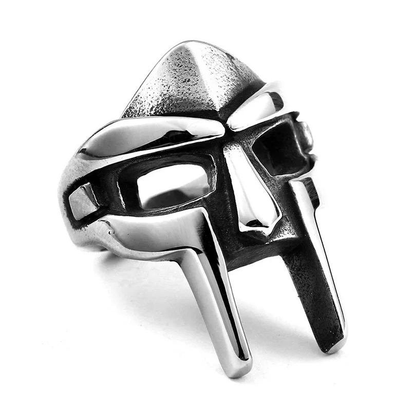 Goth Hip Hop MF DOOM Mask Rings For Men Gladiator Punk Style Egyptian Pharaoh Male Ring Classic Retro Jewelry Party Accessories Goth Hip Hop MF DOOM Mask Rings For Men Gladiator Punk Style Egyptian Pharaoh Male Ring Classic Retro Jewelry Party Accessories