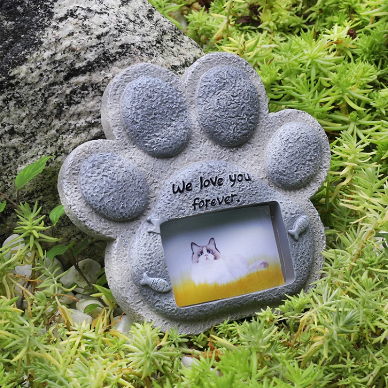 

Cat Memorial Stones Cat Dog Status for Garden Funerary and Pet Memorial Tombstone Backyard Grave Markers for Honor Furry Friend