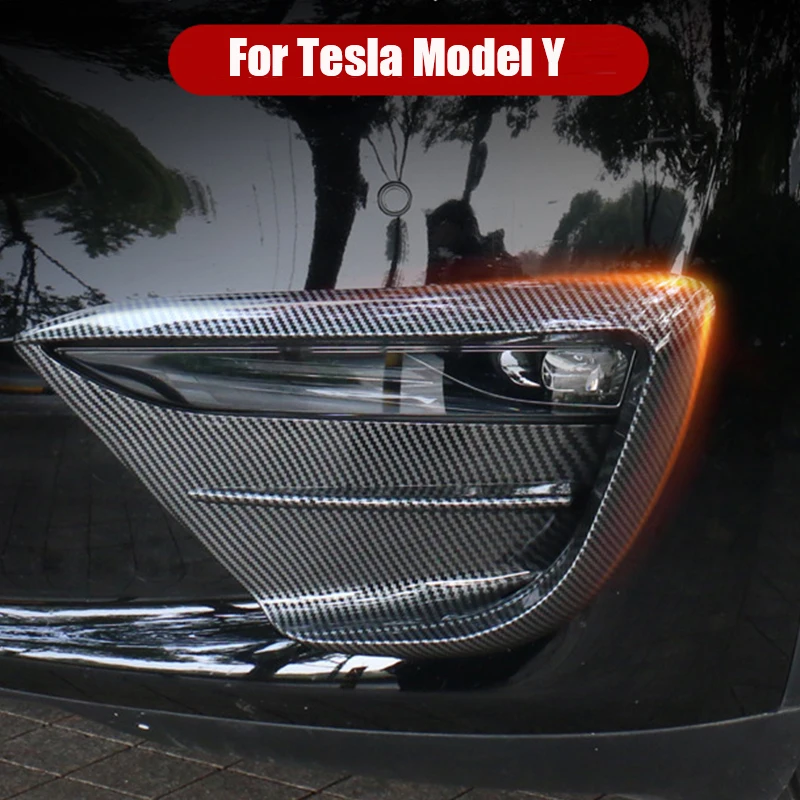 1Pair Car Front Fog Lamp Spoiler Wind Knife Carbon Fiber Protective Cover Sticker Decoration Exterior Parts For Tesla Model Y
1Pair Car Front Fog Lamp Spoiler Wind Knife Carbon Fiber Protective Cover Sticker Decoration Exterior Parts For Tesla Model Y