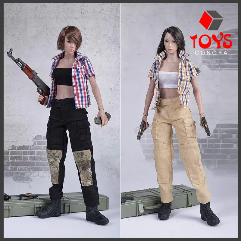 

Игрушка Fire Girl FG042 PMC масштаб 1/6, Женская солдатская клетчатая рубашка, топ, жилет, брюки, одежда, костюм, модель для 12 дюймовой экшн-фигурки
