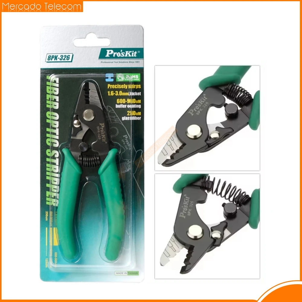 

Proskit 8PK-326 clamp Fiber stripping pliers Tri-Hole Fiber Optic Stripper FTTH FIber Wire stripper Drop Cable Stripper