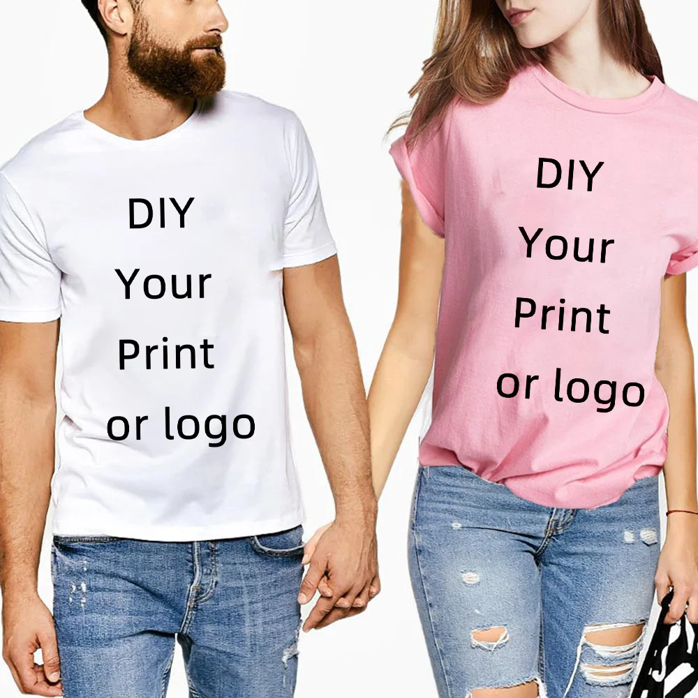 

2022 New Summer Customized Printed T Shirt Women DIY Your Like Photo or Logo Y2K T-Shirt Fashion Custom Female Tops Tshirt Men