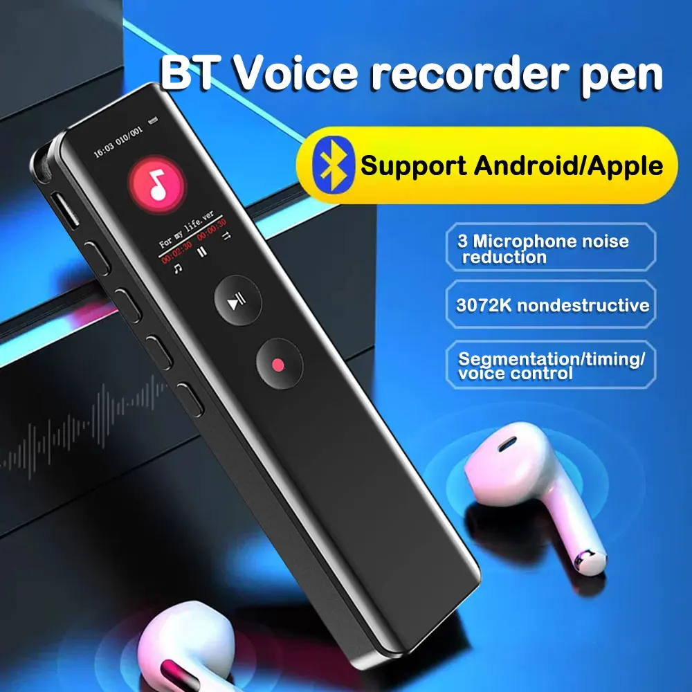 

Digital Voice Activated Recorder Dictaphone Long Distance Audio Recording MP3 Player Noise Reduction WAV Record 16G 32GB 64GB