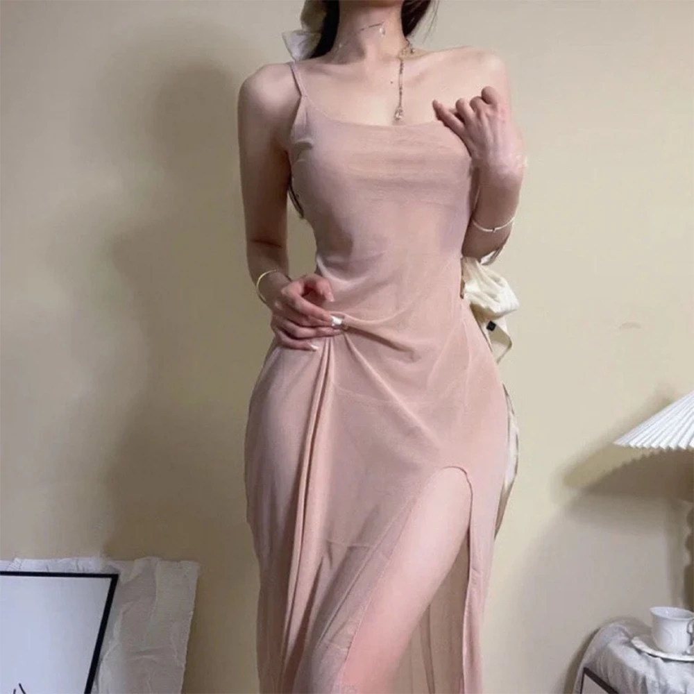Womens See Through High Slit Dress Sleeveless Transparent Mesh Sleepwear Lingerie See Through Camisole Dress Pajamas
Womens See Through High Slit Dress Sleeveless Transparent Mesh Sleepwear Lingerie See Through Camisole Dress Pajamas