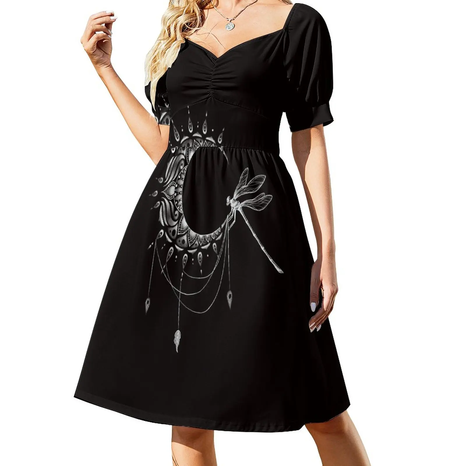 Intricate Half Crescent Moon with Dragonfly Tattoo Design Dress Bridesmaid dress woman Women's summer suit
Intricate Half Crescent Moon with Dragonfly Tattoo Design Dress Bridesmaid dress woman Women's summer suit
