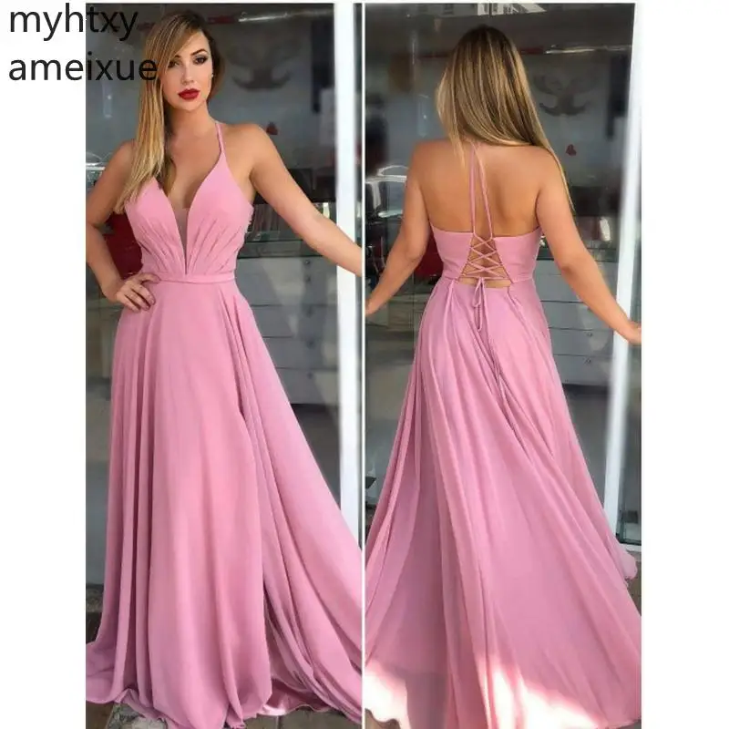 Elegant Plus Size Evening Dresses V-neck Sleeveless Floor Length Lace Up Backless Evening Gowns Custom Made Robe De Soiree
Elegant Plus Size Evening Dresses V-neck Sleeveless Floor Length Lace Up Backless Evening Gowns Custom Made Robe De Soiree