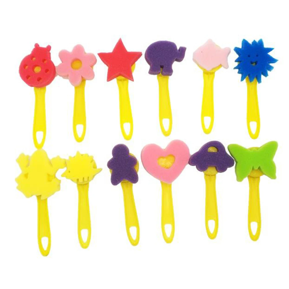 Rich creative imagination Wonderful theme game Cultivate children's awareness 12Piece Sponge Paint Brush Set
Rich creative imagination Wonderful theme game Cultivate children's awareness 12Piece Sponge Paint Brush Set
