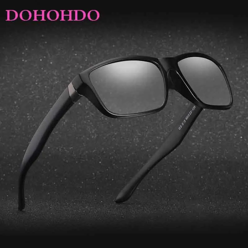 

DOHOHDO Male Women Square Driving Photochromic Sunglasses Chameleon Polarized Men Glasses All Day Change Color Sun Glasses UV400