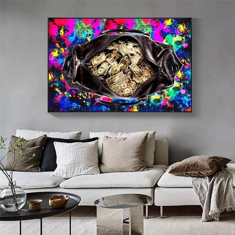 

Money Bag Dollar Street Art Graffiti Canvas Painting Abstract Poster and Prints Wall Art Pictures Office Living Room Home Decor