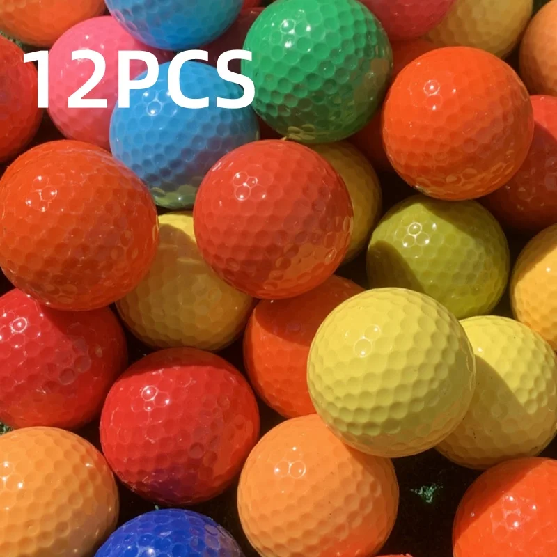 

12 colored golf balls, factory tail goods, golf competition balls, two-layer balls, long-distance balls, random colors