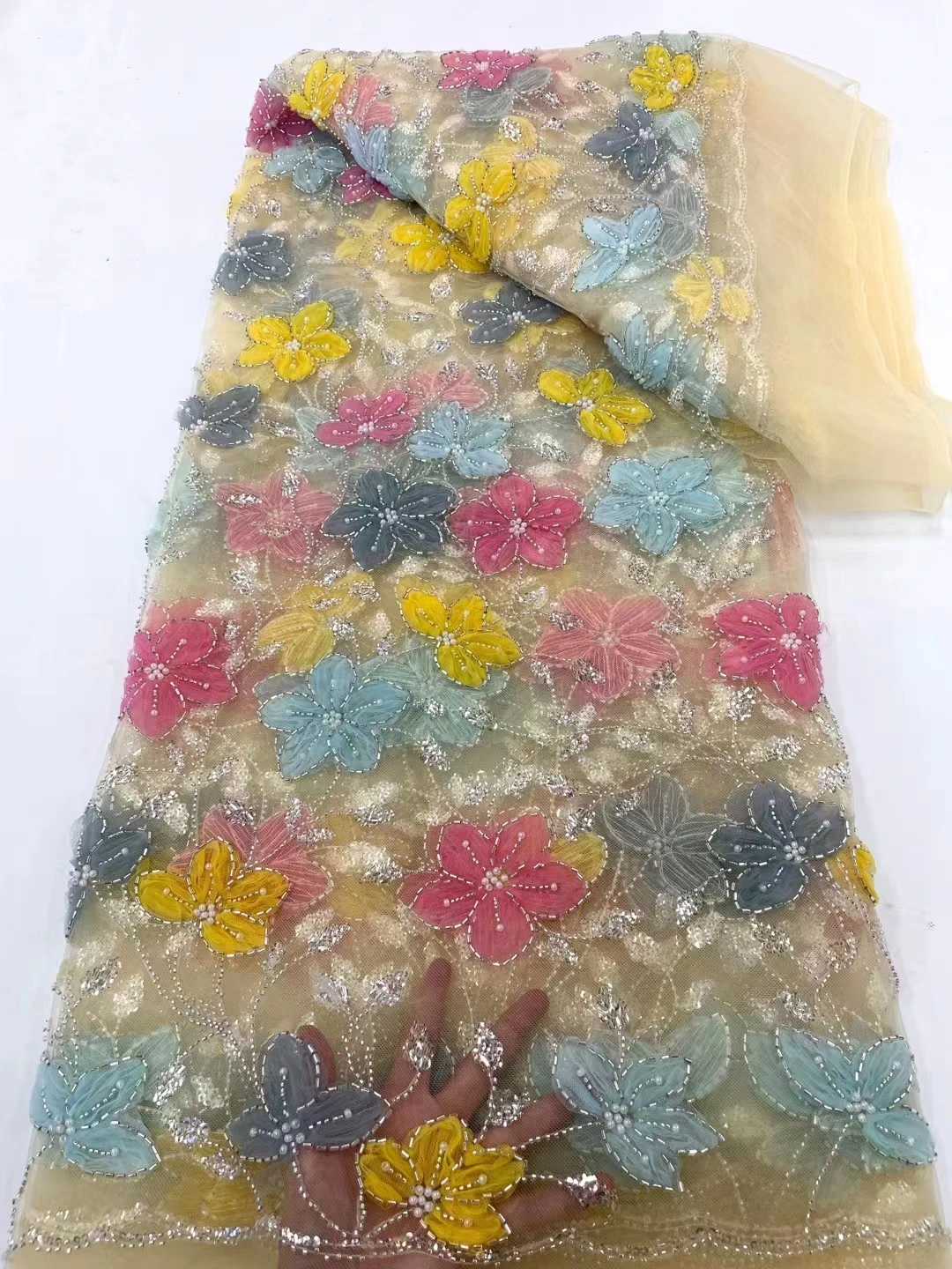 High Quality African Net Lace Fabric, French Bridal, Luxury Embroidery, Beaded Sequins, Wedding, 5 Yards WS
High Quality African Net Lace Fabric, French Bridal, Luxury Embroidery, Beaded Sequins, Wedding, 5 Yards WS