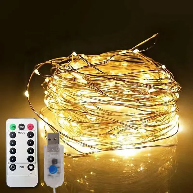 LED Remote Control Light String Wedding Decor Copper Wire Light Garden Party DIY Christmas Decoration 8 Mode Holiday Fairy Light 
LED Remote Control Light String Wedding Decor Copper Wire Light Garden Party DIY Christmas Decoration 8 Mode Holiday Fairy Light