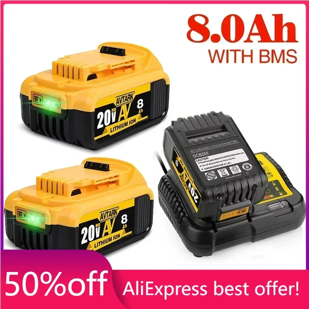 2023 Upgrade 20V 8000mAh DCB200 Replaceable Li-ion Battery Compatible for Dewalt 18 Volt MAX Power Tools 18650 Lithium Batteries
2023 Upgrade 20V 8000mAh DCB200 Replaceable Li-ion Battery Compatible for Dewalt 18 Volt MAX Power Tools 18650 Lithium Batteries
