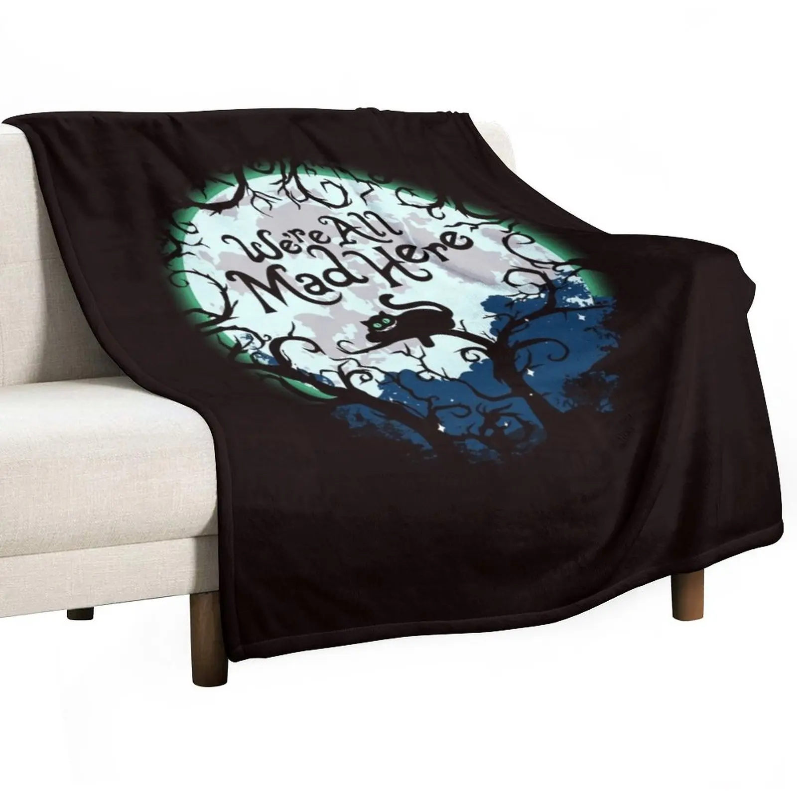 

New We're All Mad Here. Throw Blanket For Sofa Thin Soft Bed Blankets Beautiful Blankets