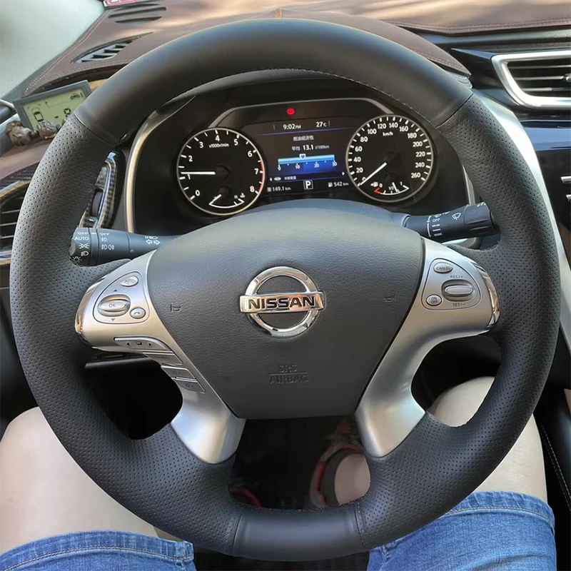 For Nissan Murano Pathfinder Hand-stitched Anti-Slip high quality black leather Car Steering Wheel Cover
For Nissan Murano Pathfinder Hand-stitched Anti-Slip high quality black leather Car Steering Wheel Cover
