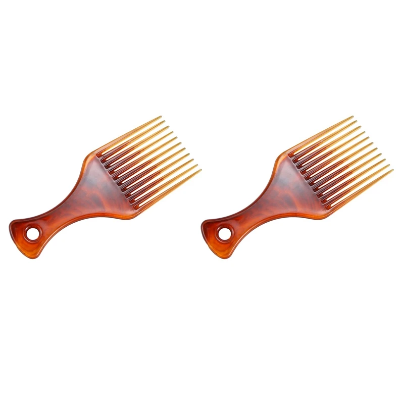 

2X Hair Comb Hair Fork Comb Insert Hairdressing Curly Hair Brush Comb Hairbrush Styling Tool For Men & Women