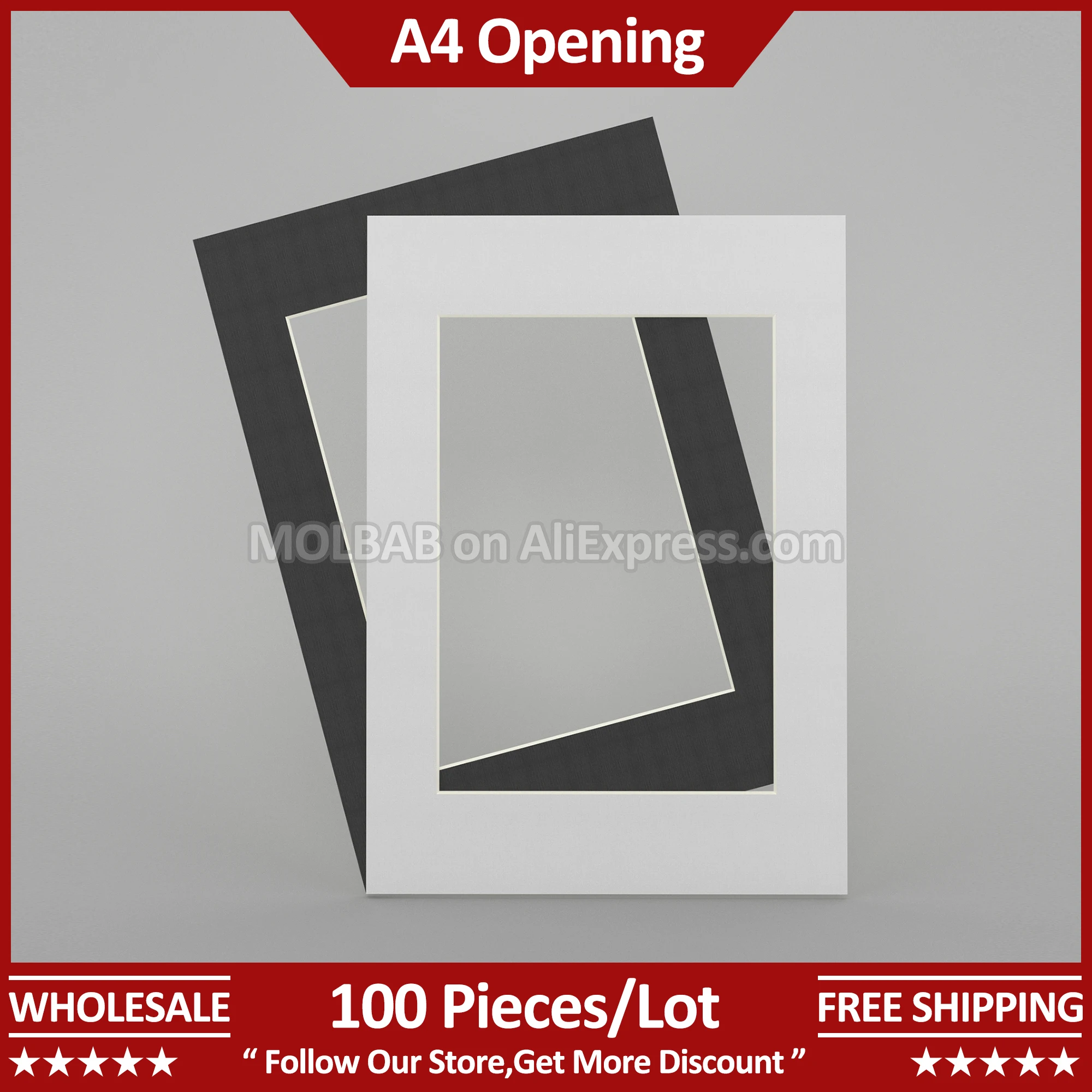 

A3 Photo Mat A4 Opening White/Black Paperboard Picture Passe-partout Frame Mounting Decoration Wholesale 100 Pieces Per Lot