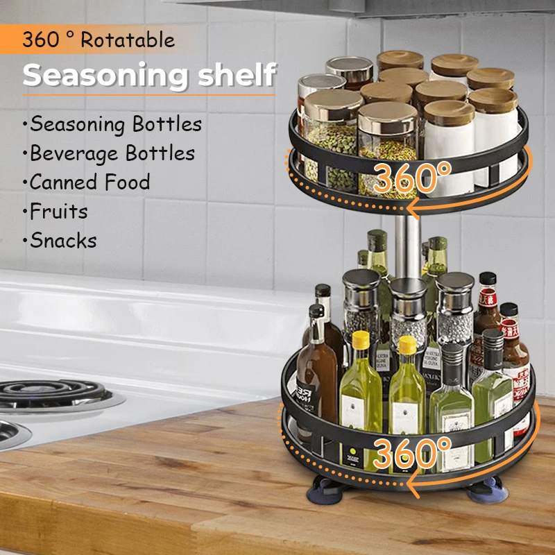 

360° Rotation Spice Rack Condiment Container Seasoning Salt Bottle Jar Flavouring sliding Drawer Tank She Multifunctional