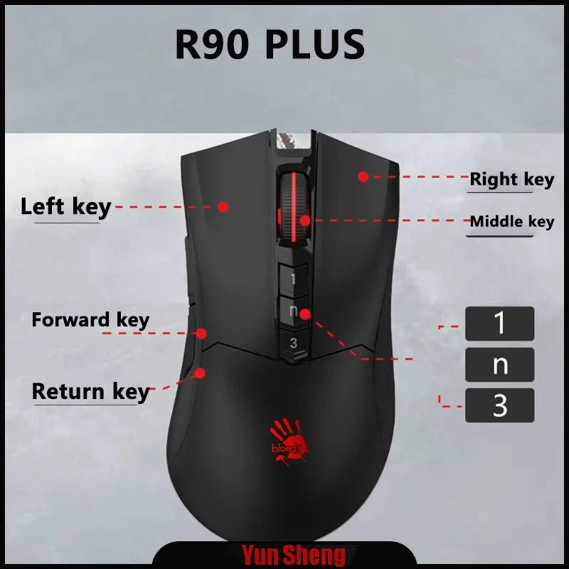 

Bloody R90 Plus Wireless Mouse Rgb Lights Low Latency High Range Ergonomic Gaming Mouse Fps Pc Gamer Mouse Laptop Accessories