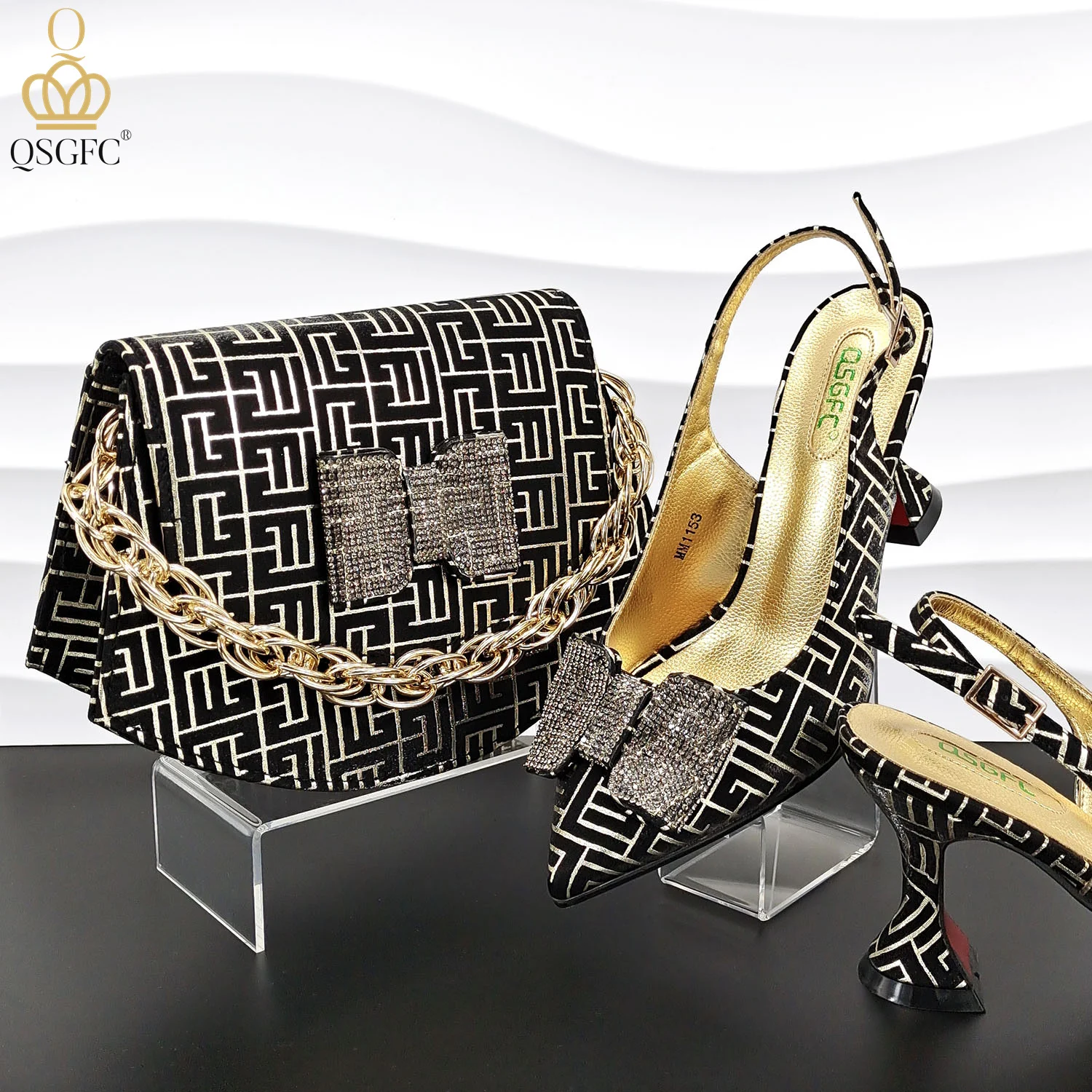 QSGFC Italian Design Shoes and Bag Set African Fashion Style Diamond Decoration Women High Heel Shoes and Bag
QSGFC Italian Design Shoes and Bag Set African Fashion Style Diamond Decoration Women High Heel Shoes and Bag