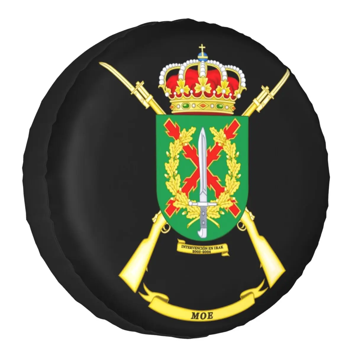 

Spanish Legion Spare Tire Cover for Jeep RV SUV Trailer Coat Of arms Spain Flag Car Wheel Protector Covers 14" 15" 16" 17" Inch