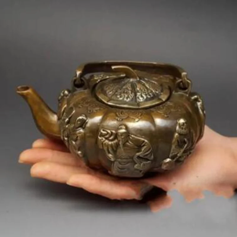 

Pure copper pumpkin eight immortals pot decoration, kettle, teapot home decoration