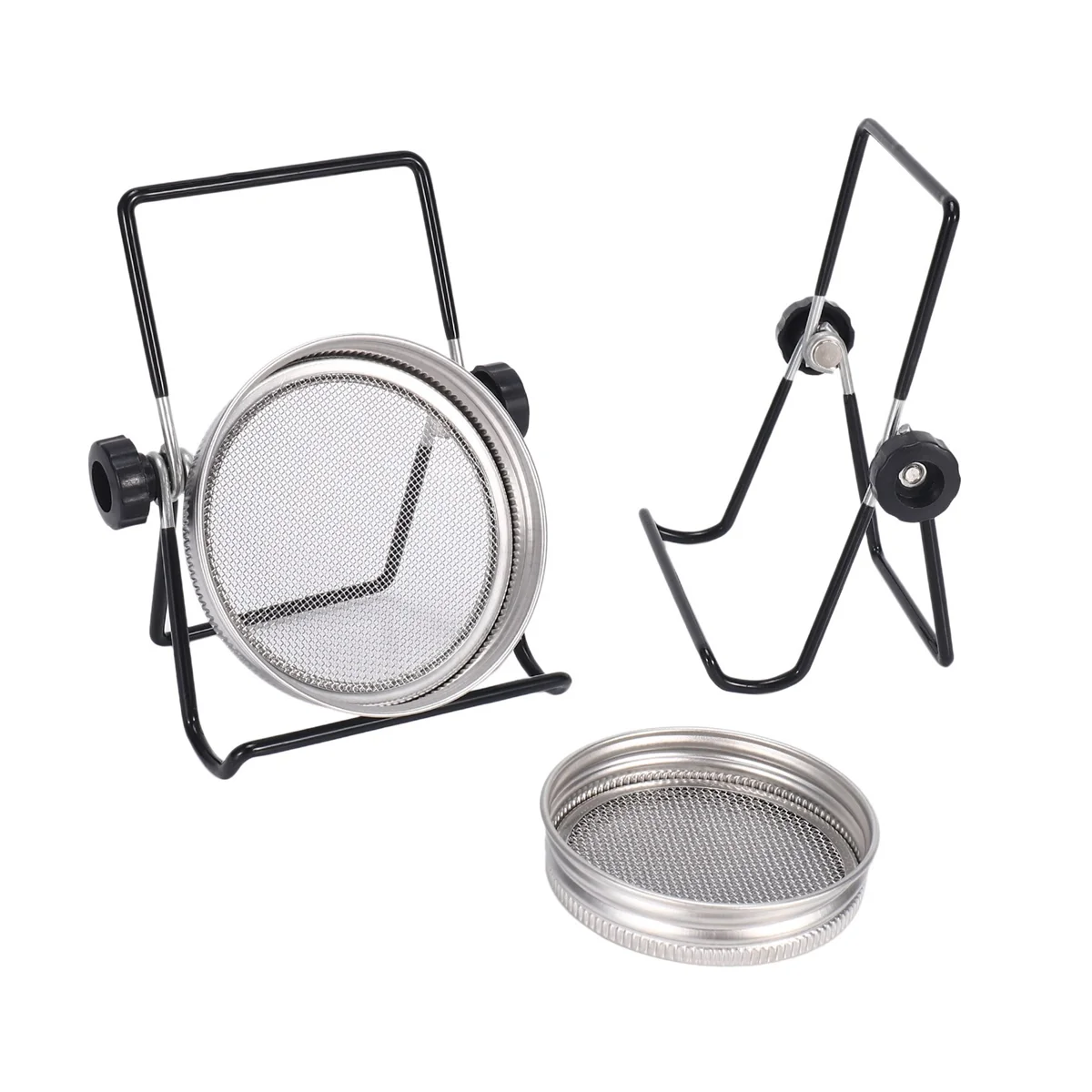 

Sprouting Jar Mesh Lids Kit - 4 Pcs Sprouting Lids Stainless Steel Screen 2 Sprouting Stands Pack Foldable Adjustable