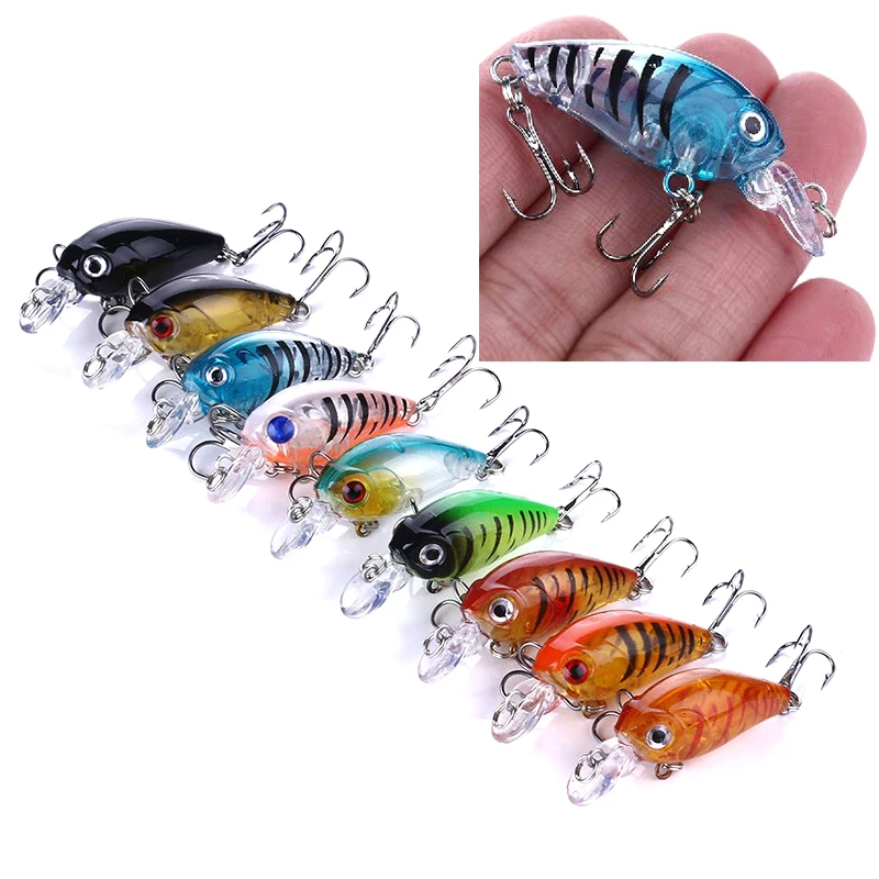 

1PC Crankbait 4g 4.5cm Swim Crank Hard Bait For Bass Pike Fishing Lure Fishing Wobblers Tackle 3D Eyes