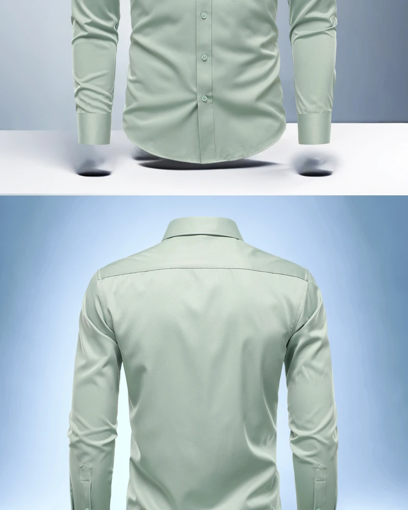 قميص أبيض للرجال بأكمام طويلة، كاجوال بدون حديد، قميص مناسب للربيع/الصيف، ملابس رسمية احترافية قميص أبيض للرجال بأكمام طويلة، كاجوال بدون حديد، قميص مناسب للربيع/الصيف، ملابس رسمية احترافية