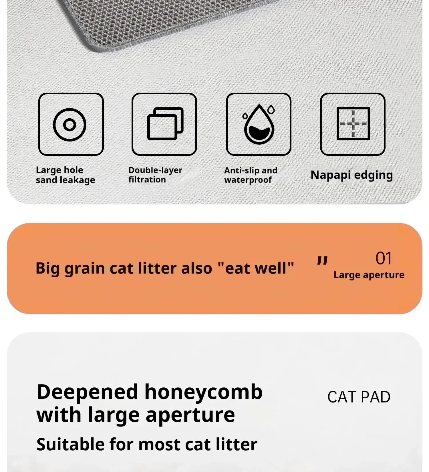 Large Double-Layer Cat Litter Mat – Anti-Splash Filtering & Sand Trapping Mat for Litter Boxes Large Double-Layer Cat Litter Mat – Anti-Splash Filtering & Sand Trapping Mat for Litter Boxes