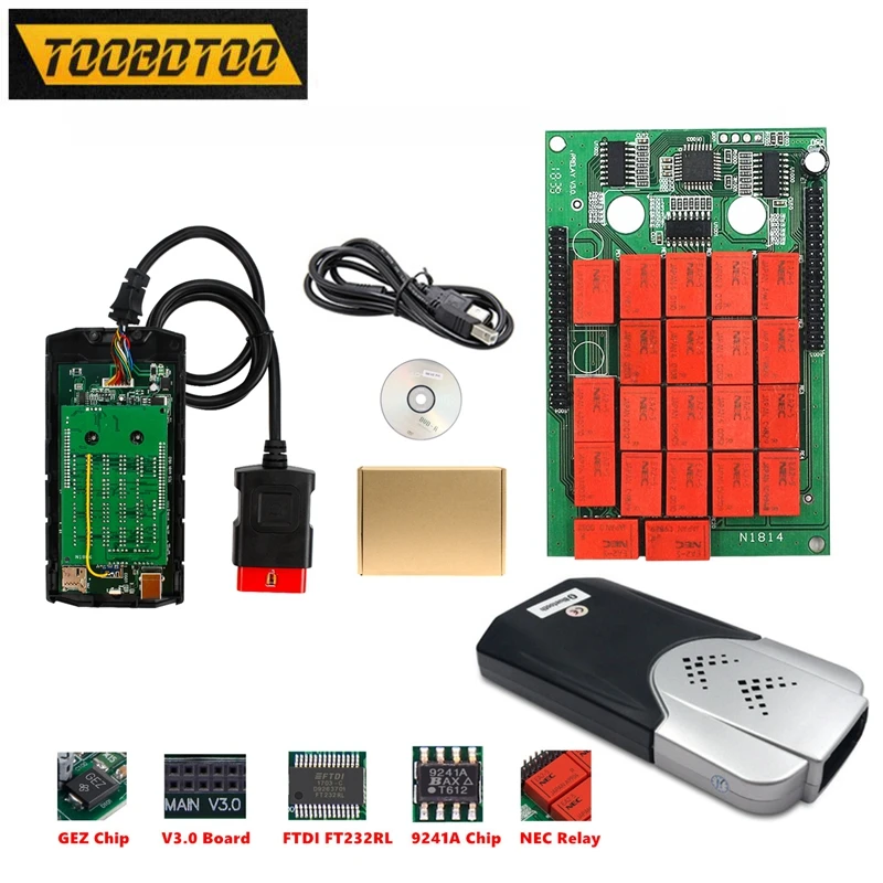 

50pcs/Lot NEW VCI 2021.11 TCS PRO Multidiag V3.0 Double Board 21 Relays 9241A Car Diagnostic 2017.3 Free Keygen