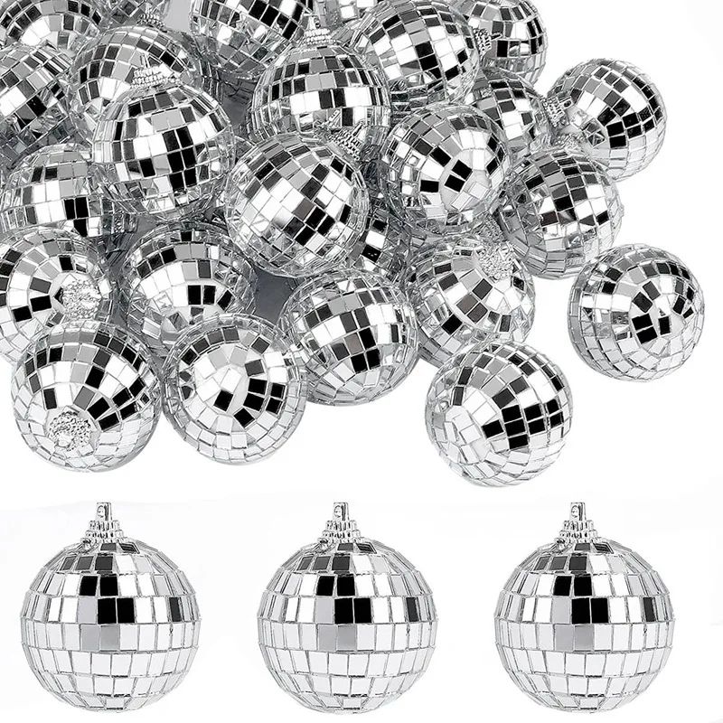 

Зеркальные шарики для дискотеки, светоотражающие зеркальные шарики 2 дюйма, подвесной шар для рождественской елки, детские украшения для дома, 30 шт.
