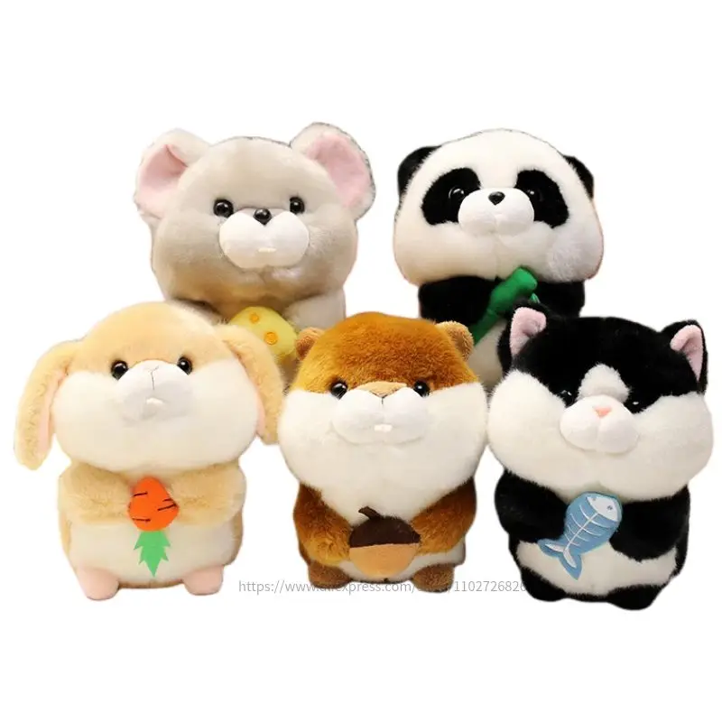 

18cm Cartoon Plush Animal Doll Plush Toys Soft Stuffed Edacity Rabbit Squirrel Mouse Panda Cat Animals Appease Dolls For Kids